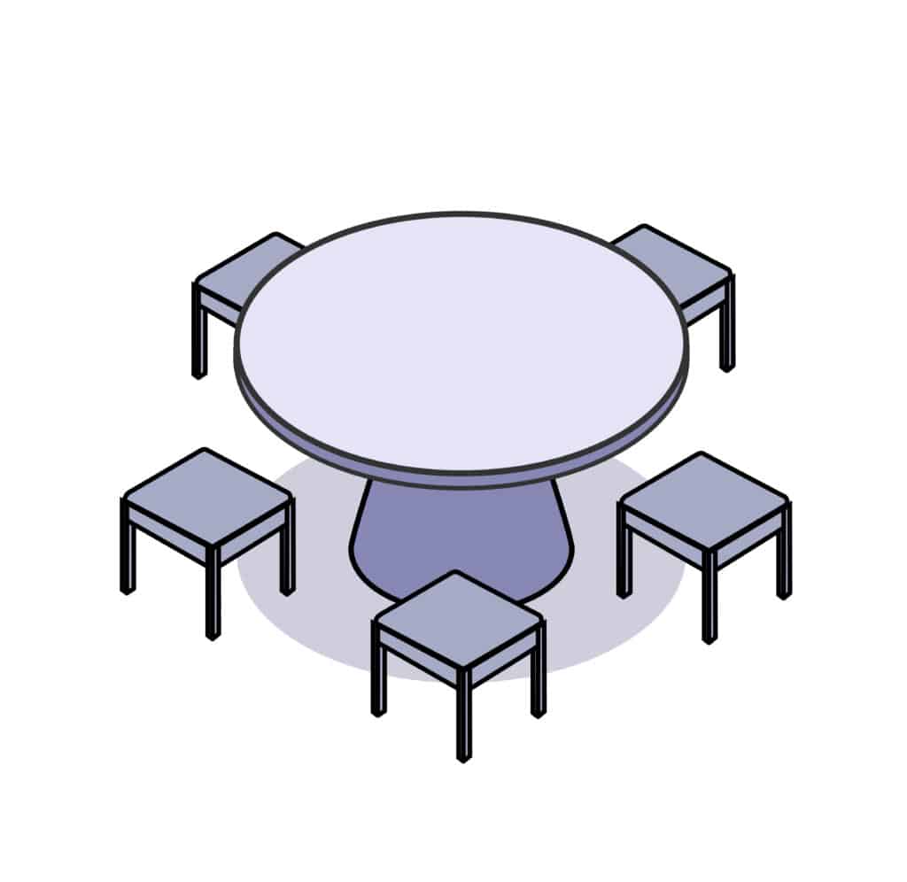 Tafel met stoelen